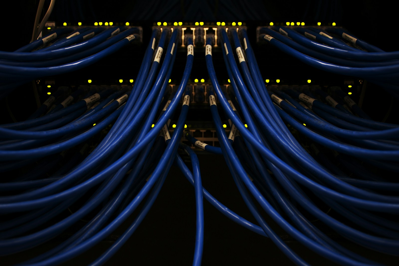 Tangled server cables representing tech debt in fintech and rental operations
